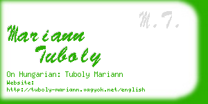 mariann tuboly business card